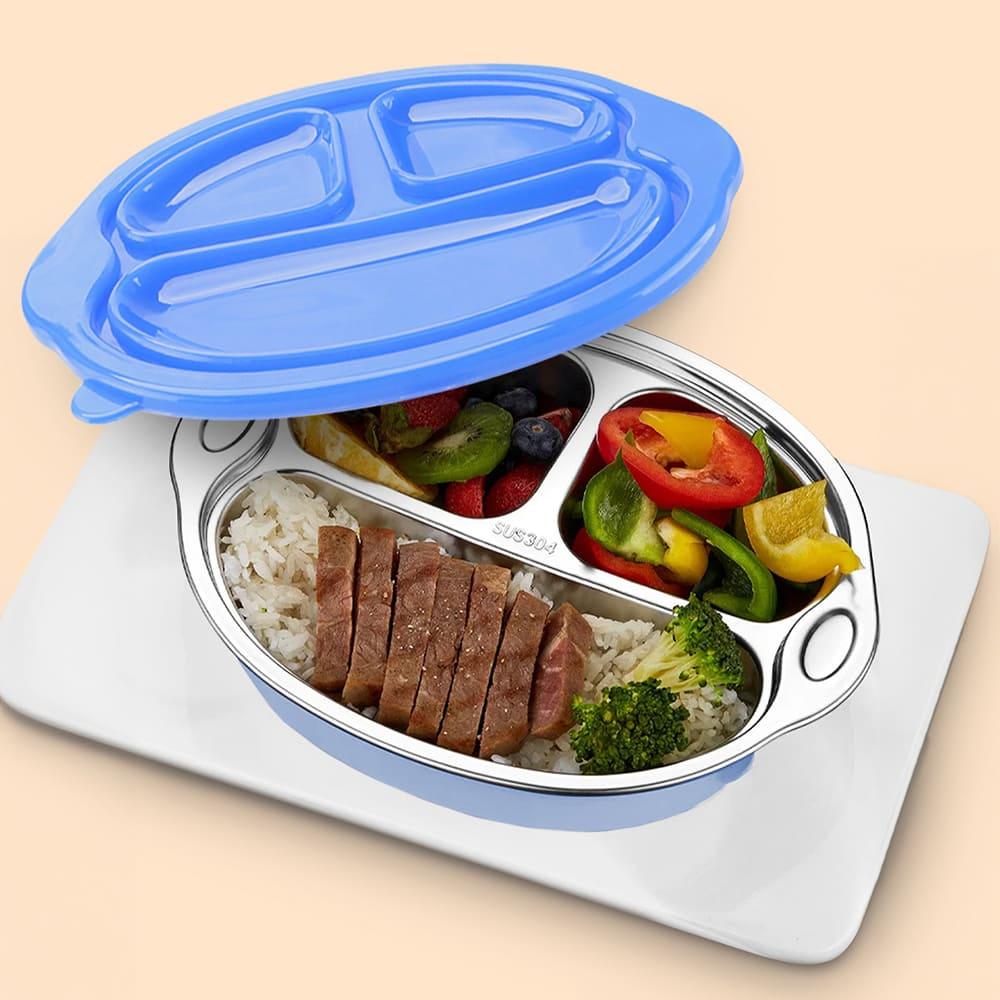 StarAndDaisy Stainless Steel Dinner Plate for kids with Three Compartments
