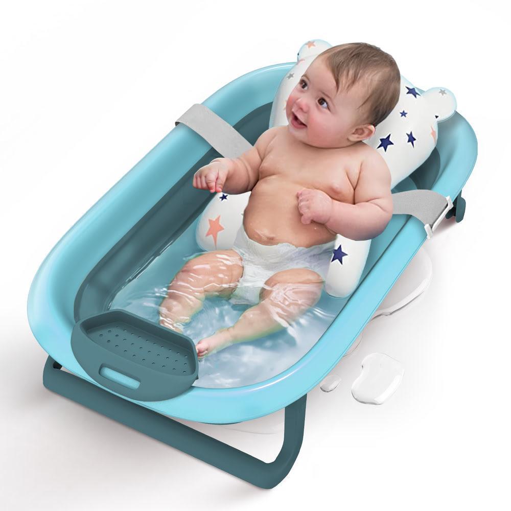StarAndDaisy Foldable Baby Bath Tub with Cushion Compact 