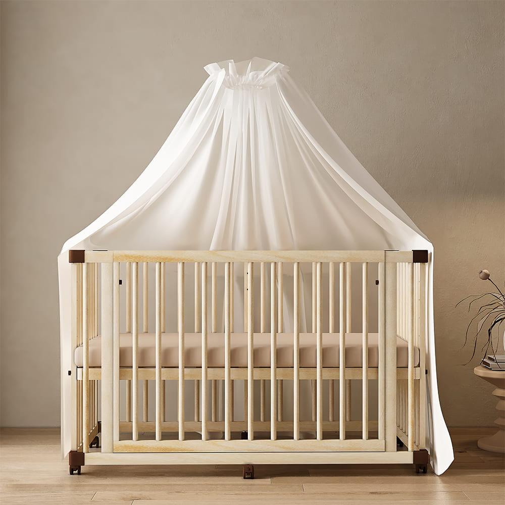 StarAndDaisy Multifunctional Baby Wooden Cot with Mattress