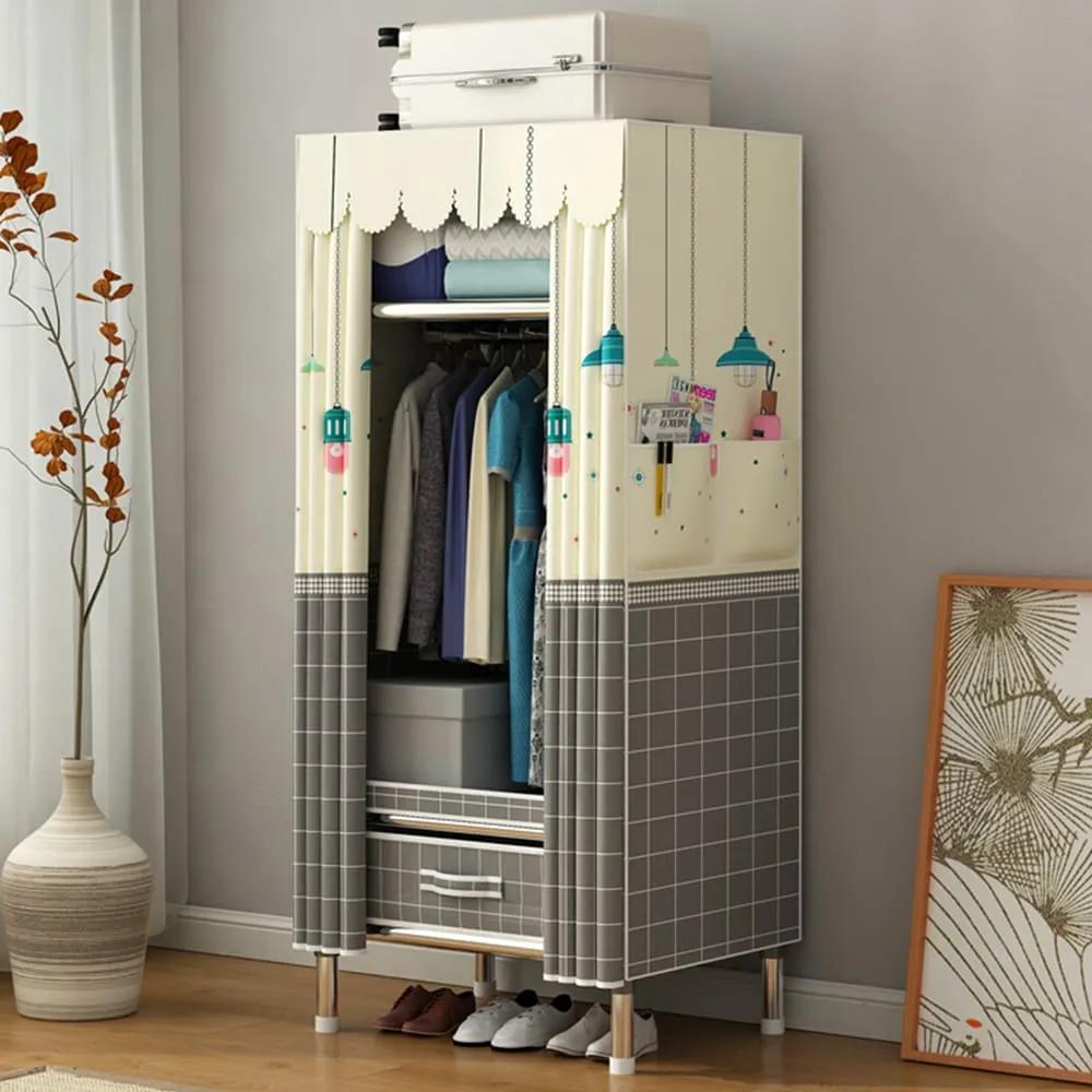 StarAndDaisy Printed Kids Wardrobe with Drawer