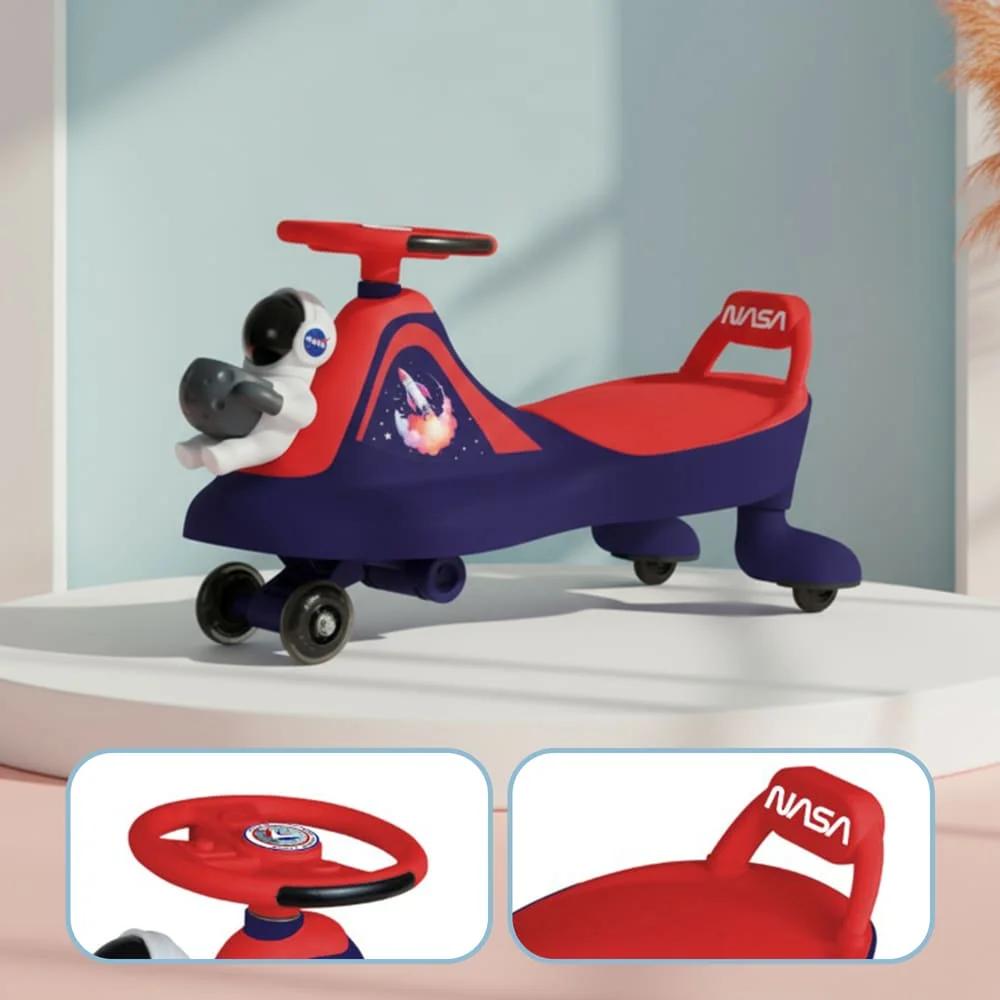 StarAndDaisy NASA Swing Car for Kids, 360° Rotating Steering