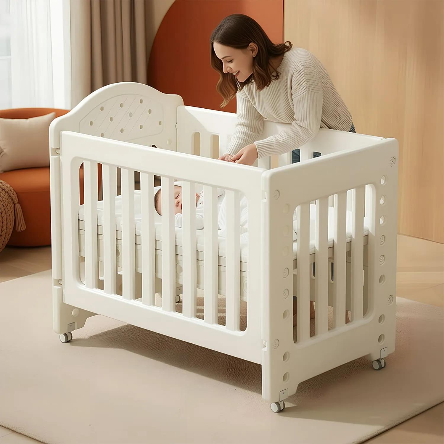 StarAndDaisy Tiny Dreams 4-in-1 Convertible Baby Cot Crib with Adjustable Height