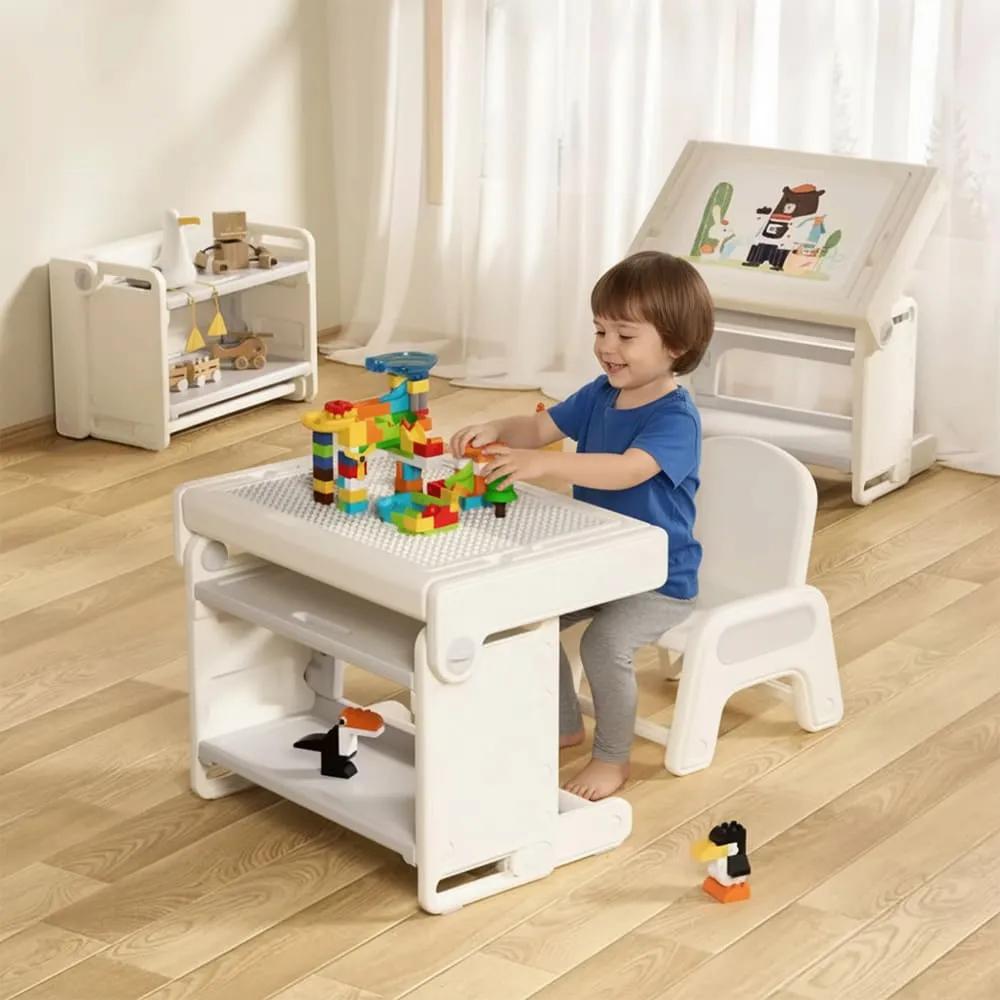 StarAndDaisy 8-in-1 Multifunctional Folding Building Block Table and Chair Set for Kids, 3D Table and Chair Set for Kids Study and playtime